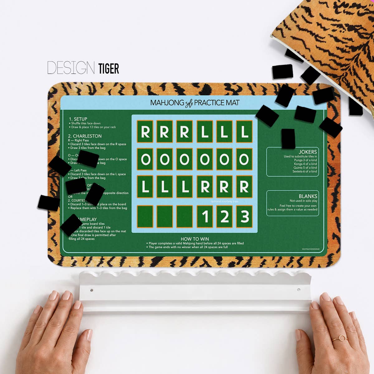 Mahjong Practice Mats, Neoprene, Solo, Mix-n-Match Designs