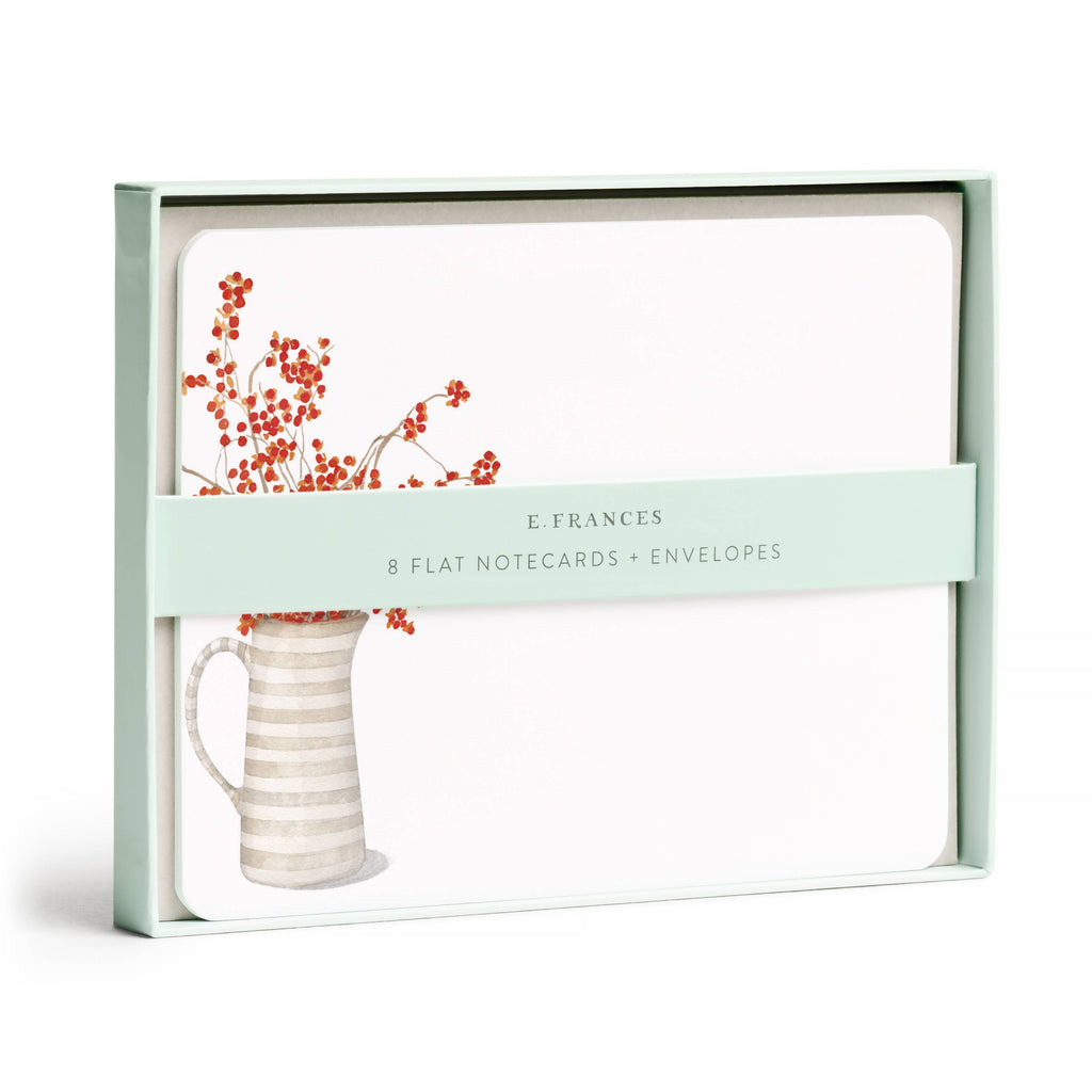 Autumn Berry Pitcher Flat Notecard Set, 8 Cards & Envelopes