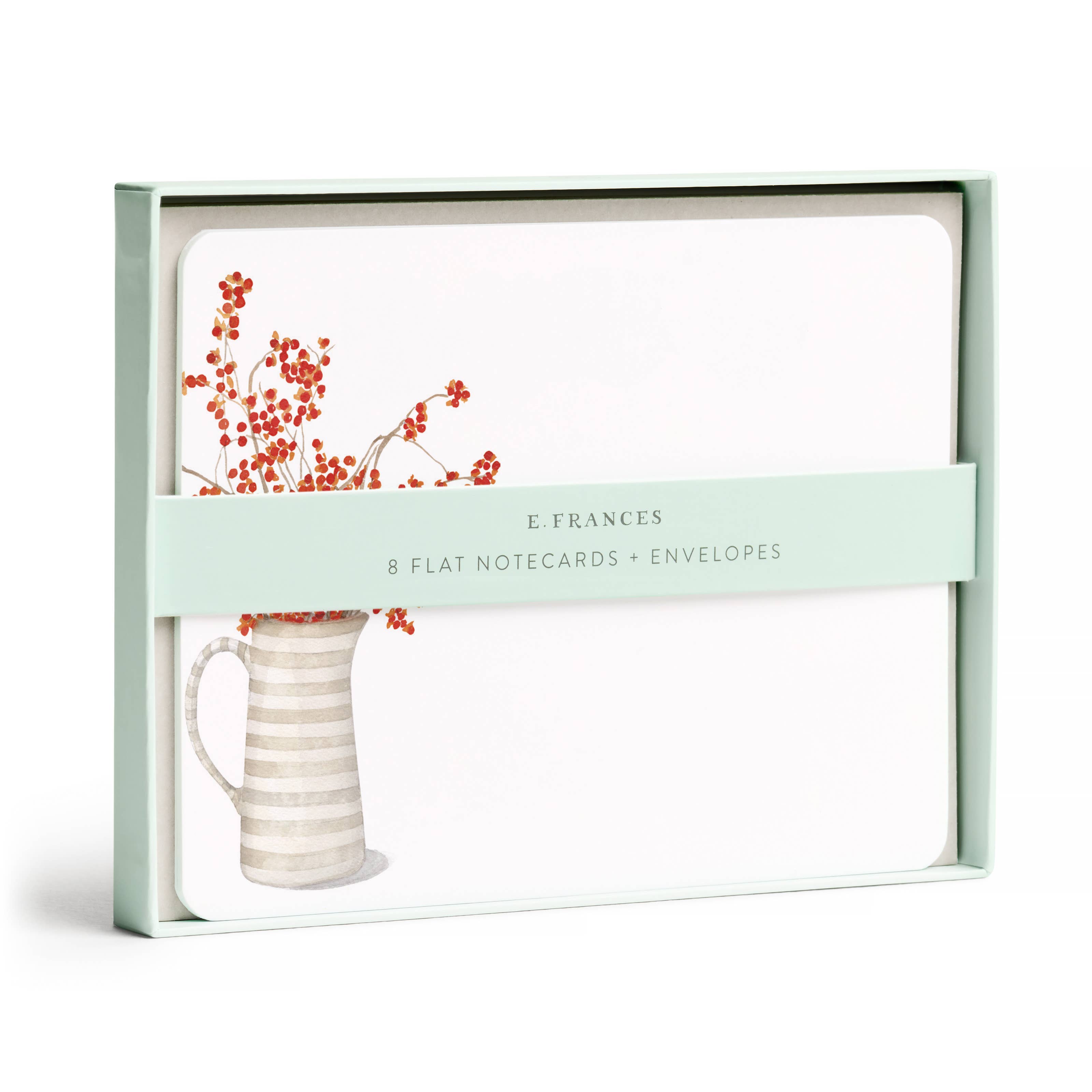 Autumn Berry Pitcher Flat Notecard Set, 8 Cards & Envelopes