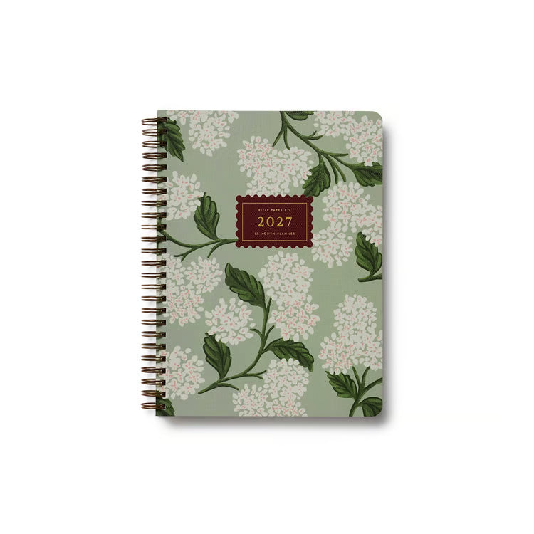 2027 Sage Hydrangea 12-Month Softcover Spiral Planner