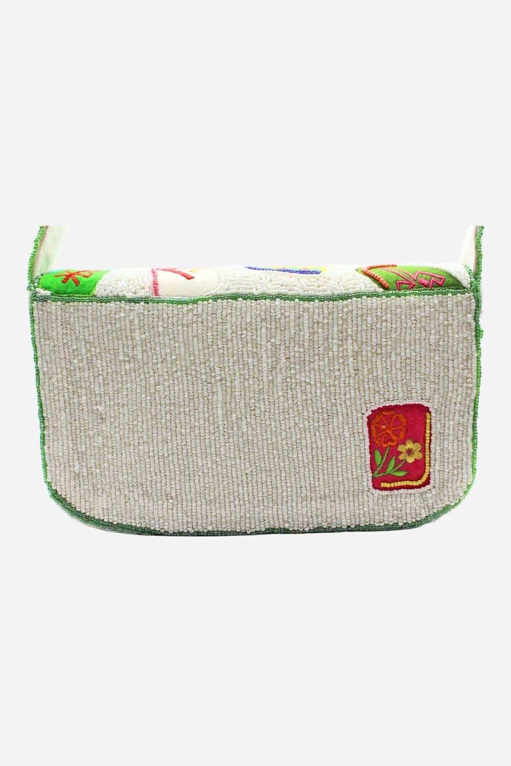 Mahjong Tile Beaded Shoulder Bag