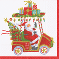 Cocktail Napkins : Santa's Golf Cart