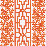 Cocktail Napkins : Coral and Trellis Coral