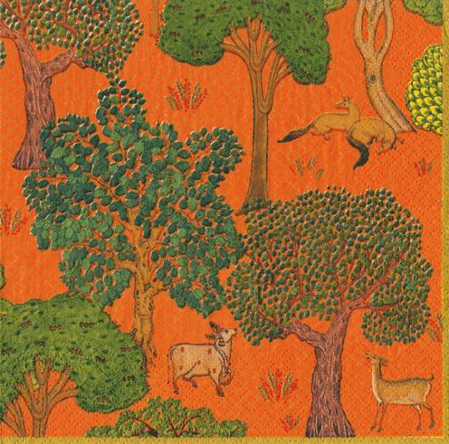 Arcadian Forest Orange Cocktail Napkins