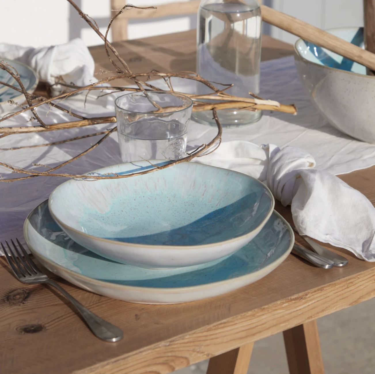 Eivissa Dinner Plate, Sea Blue