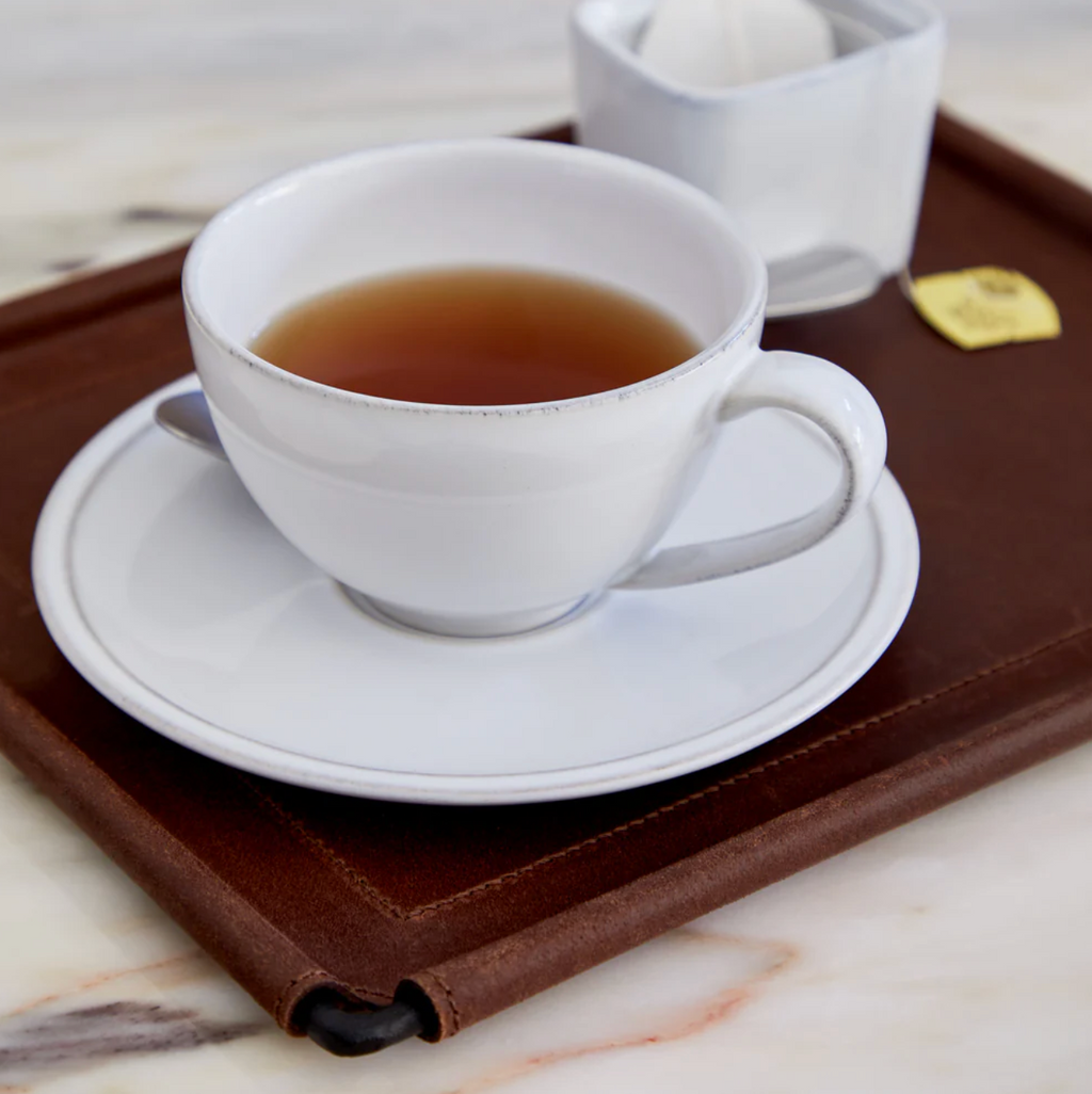 Leather Brown Rectangle Tray 12"