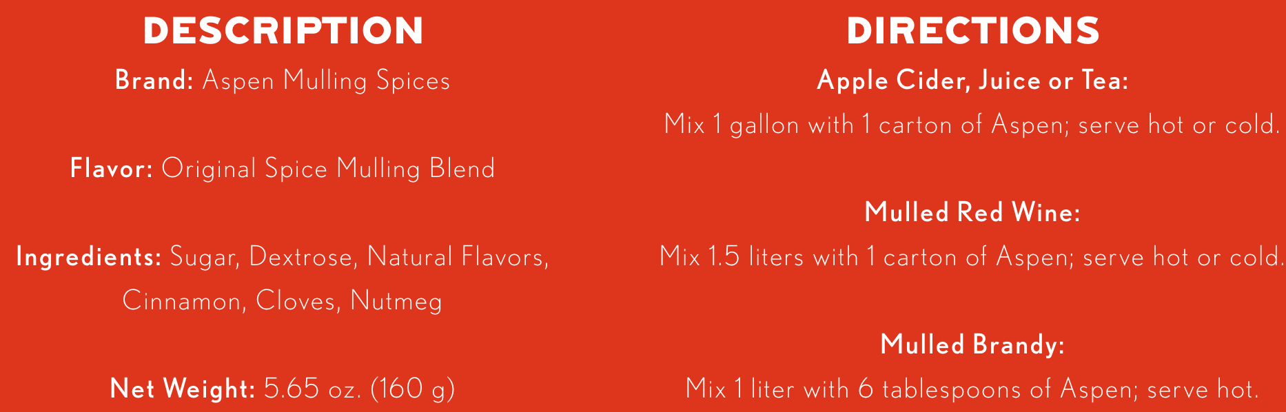 Original Aspen Mulling Spice