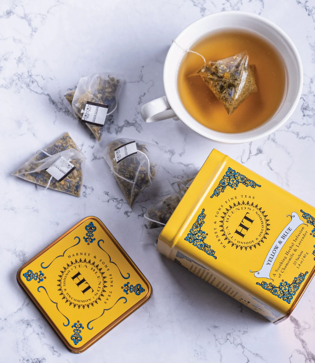 Tin of 20 Sachets: Yellow & Blue