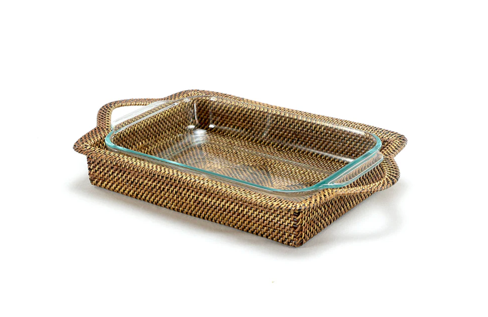 Rectangular Casserole Basket with Pyrex 2Qt Baker