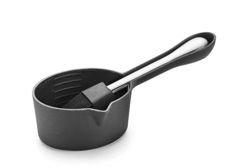 Cast Iron Sauce Pot w/ Silicone Brush