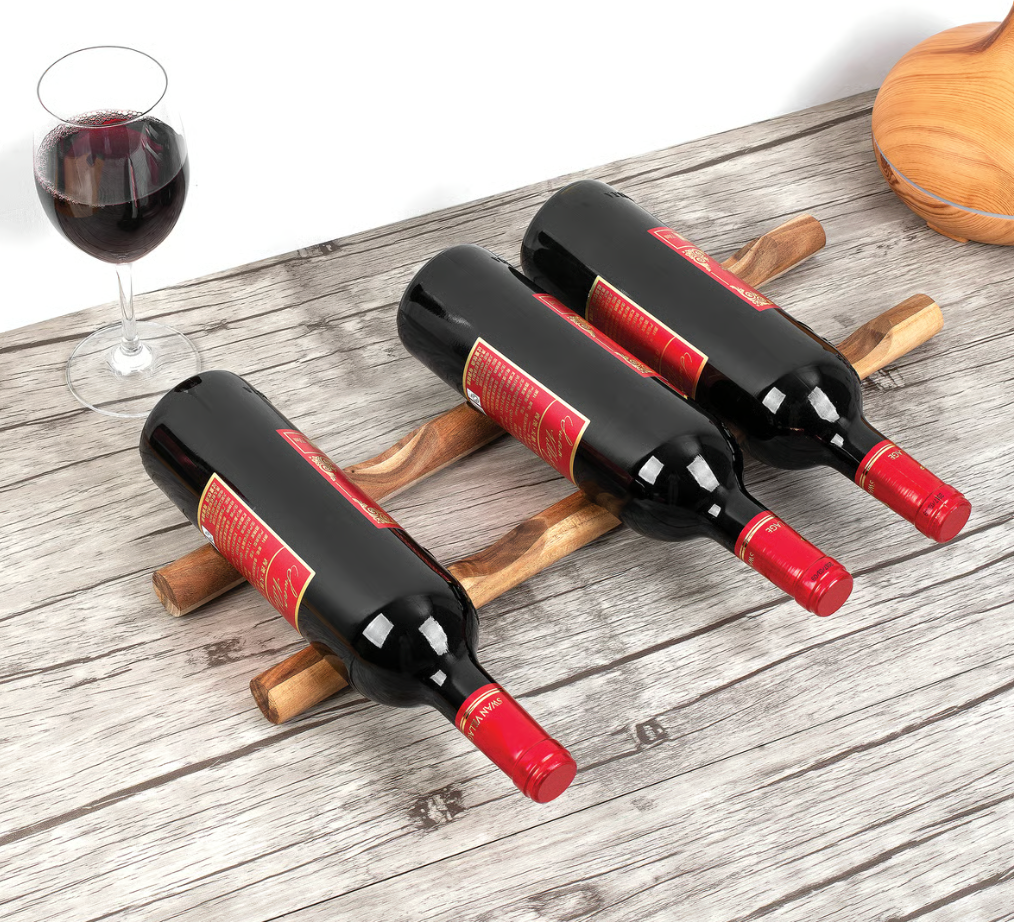Wine Rack Bottle Holder, Acacia