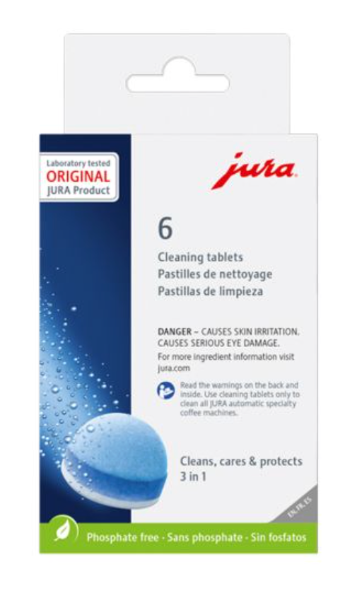 3-Phase Cleaning Tablets for all JURA Automatic Coffee Machines (6-pack)