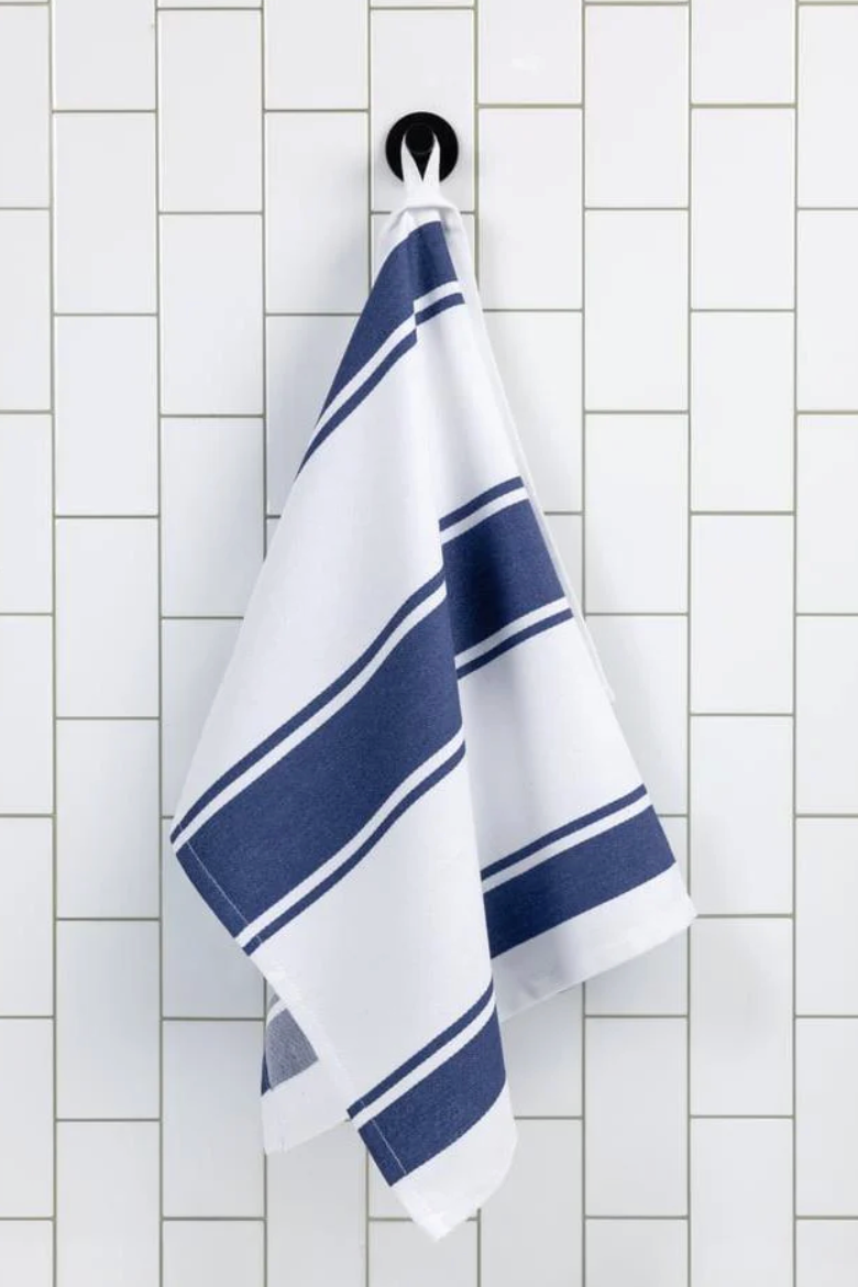 Dobby Towel : Ink Blue Stripe