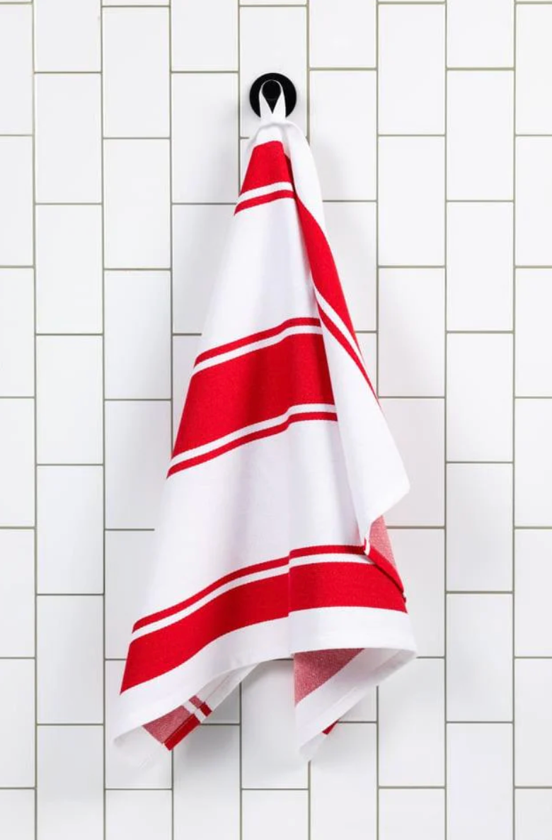 Dobby Towel : Crimson Stripe