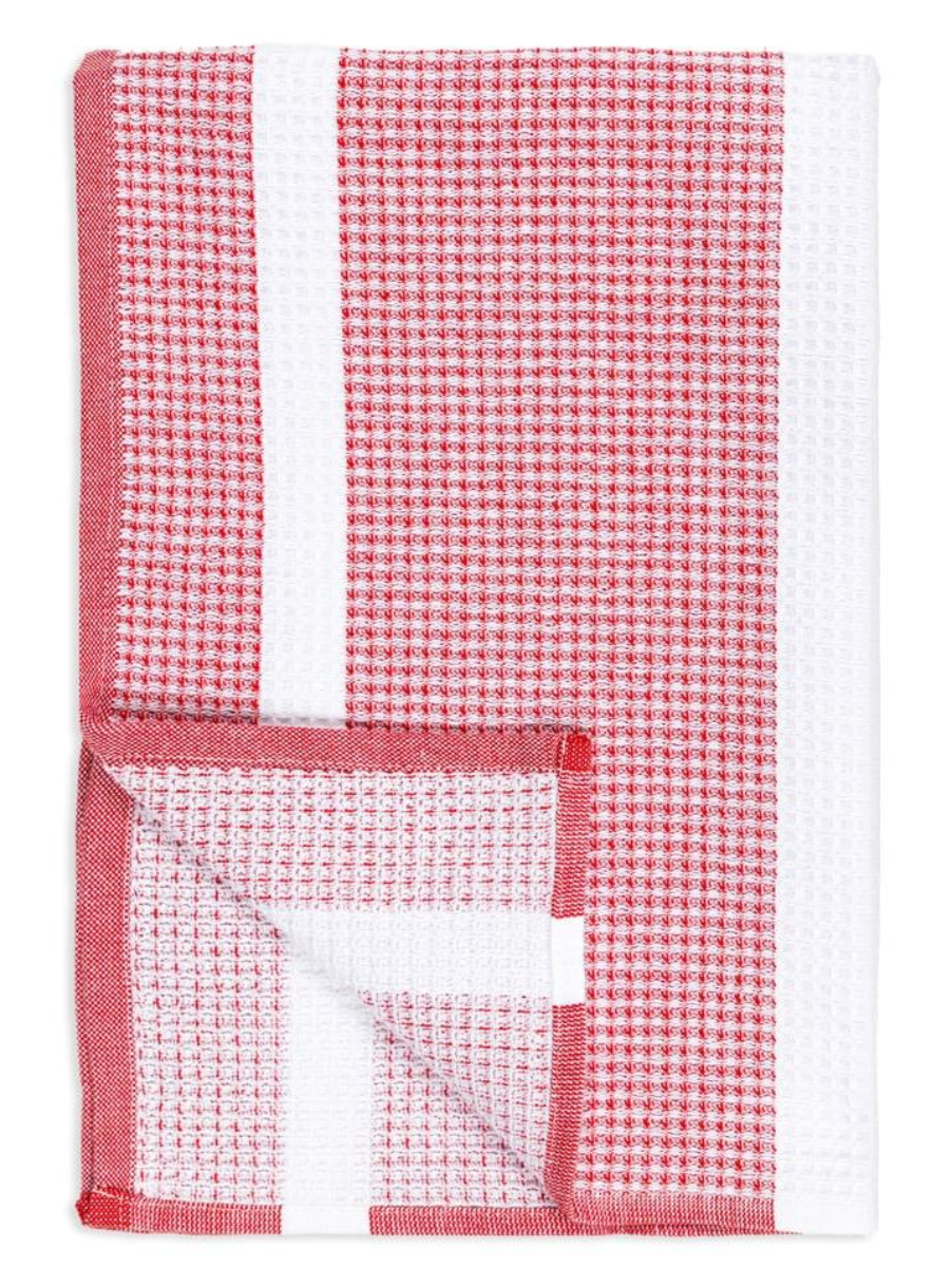 Crimson Waffle Terry Stripe Towel