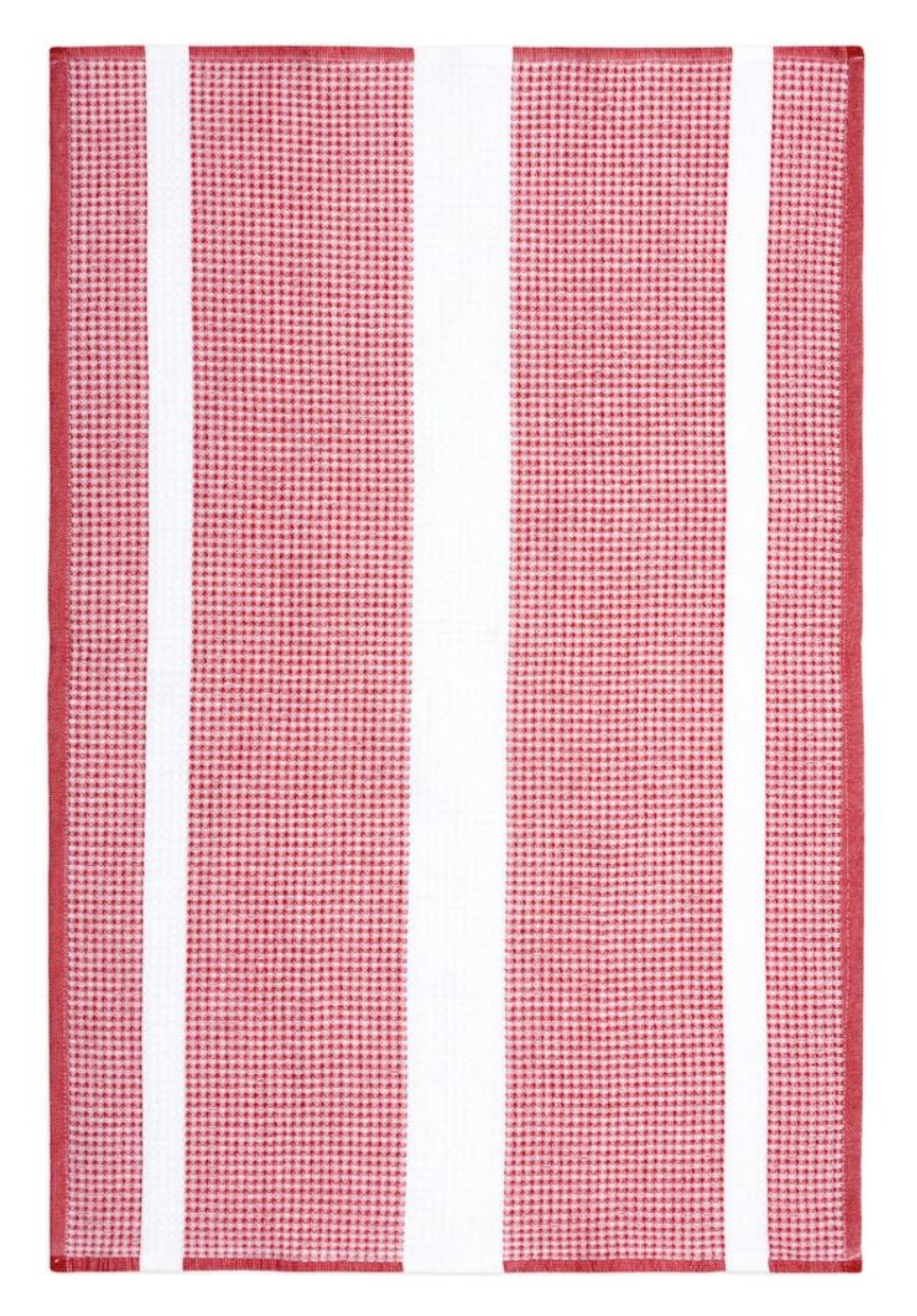 Crimson Waffle Terry Stripe Towel