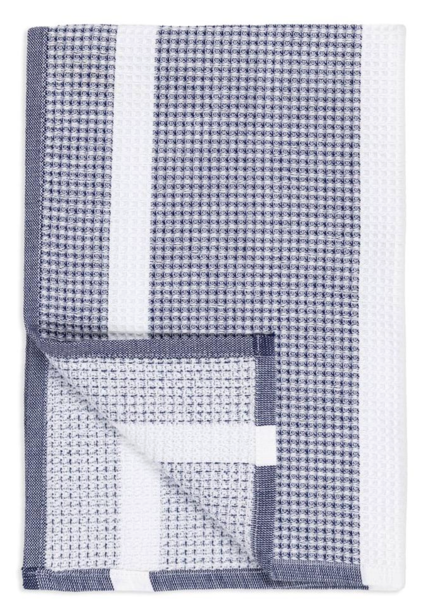 Ink Blue Waffle Terry Stripe Towel