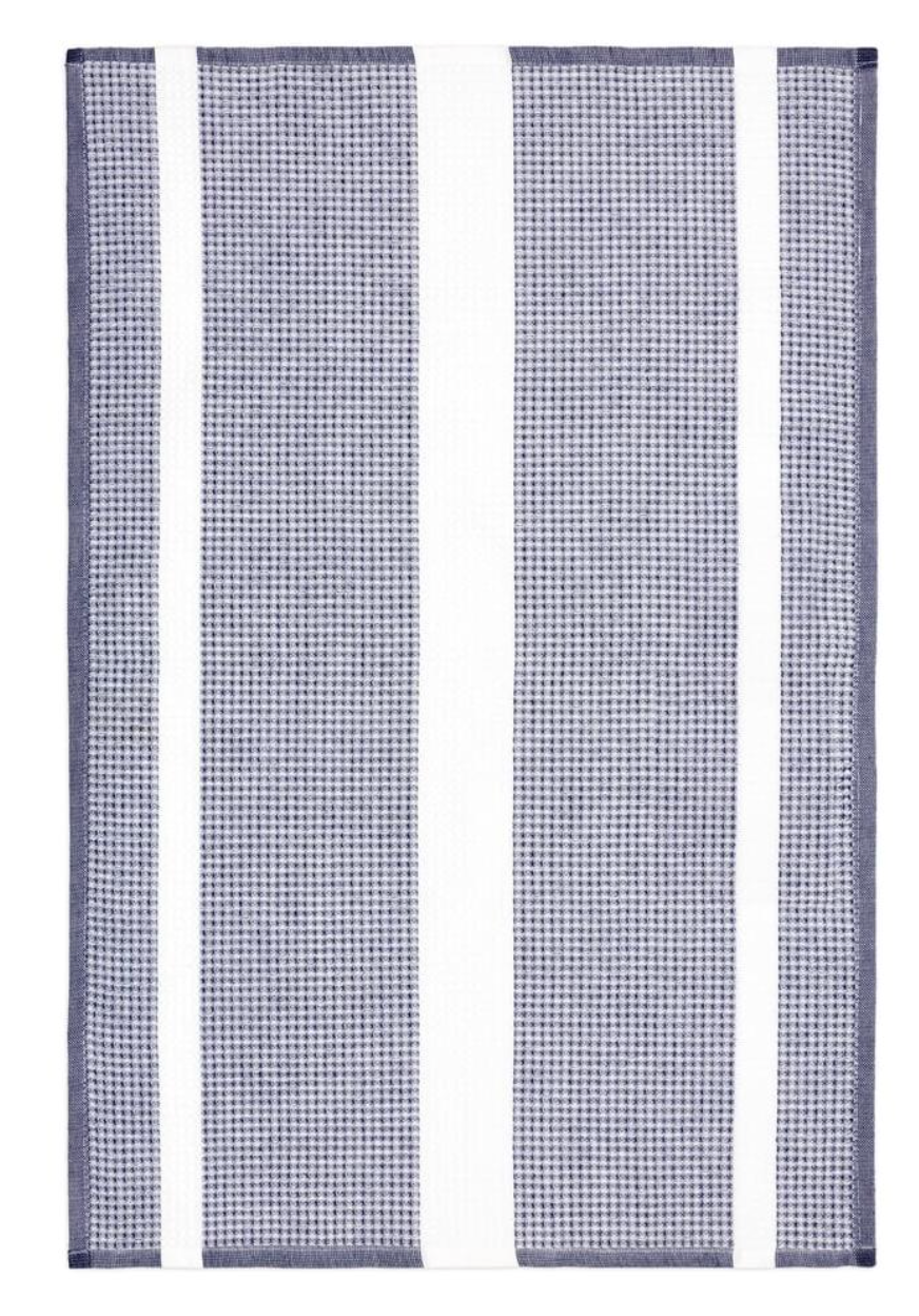 Ink Blue Waffle Terry Stripe Towel