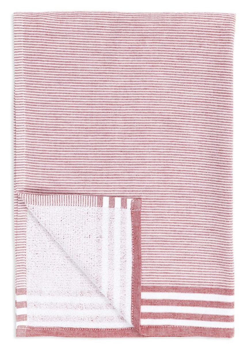 Crimson Modern Terry Stripe Towel