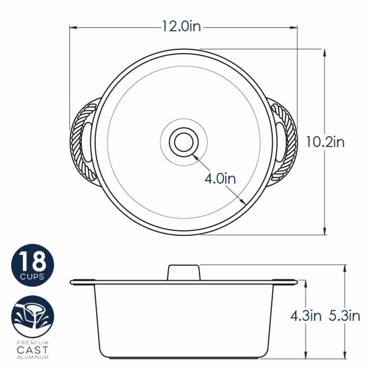 Classic Cast Pound Cake and Angelfood Pan