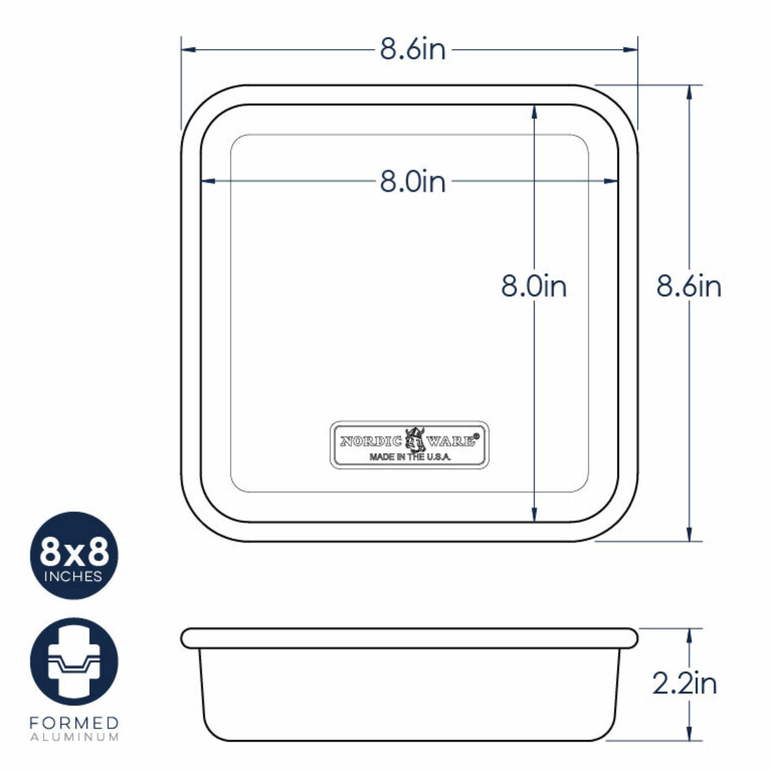 Naturals 8" Square Cake Pan