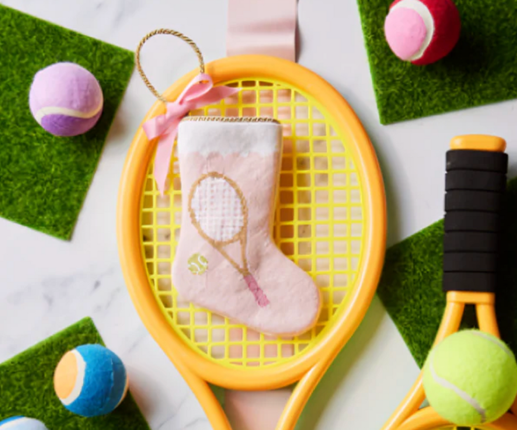 Bauble Stocking Grand Slam Tennis Racquets in Pink
