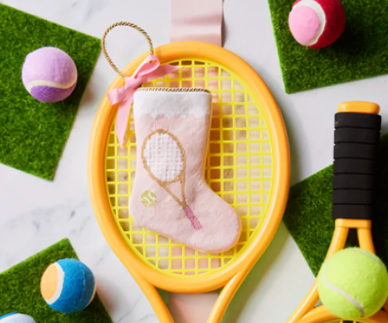 Bauble Stocking Grand Slam Tennis Racquets in Pink