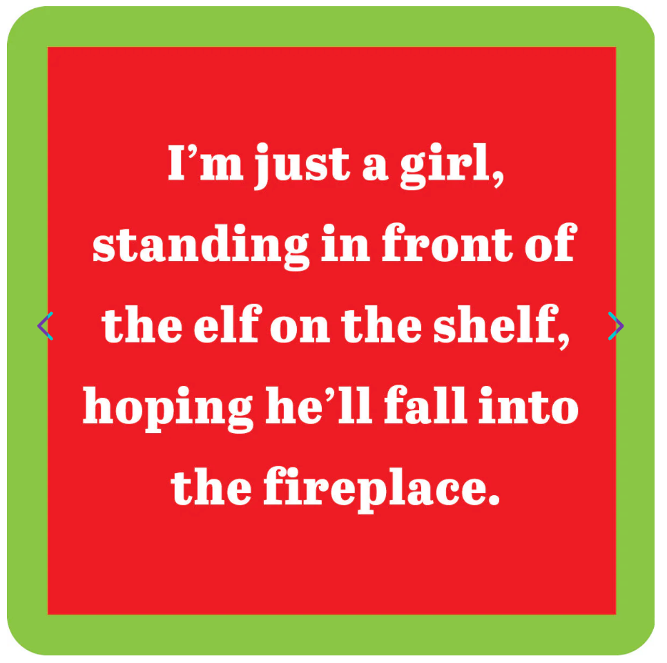 Christmas Coaster : Elf on Shelf Christmas