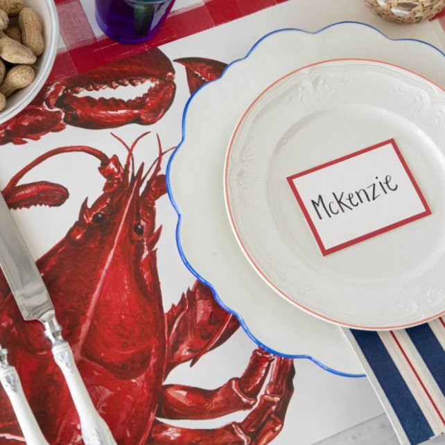 Red Frame Place Card - Pack of 12 - Bottom Fold