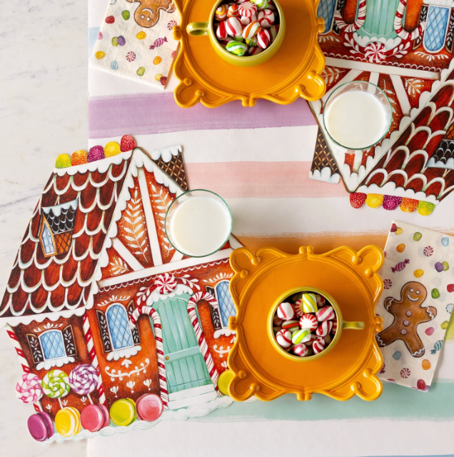 Die Cut Gingerbread House Placemats - 12 Color Me Sheets