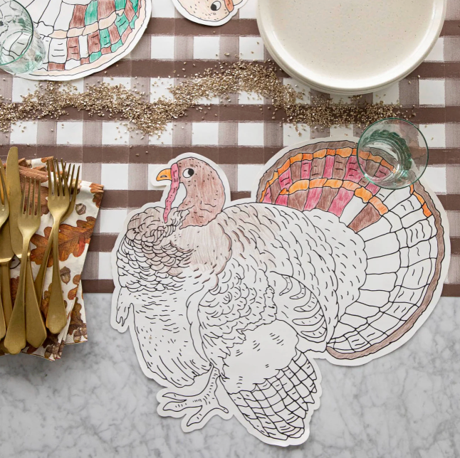 Die Cut Coloring Turkey Placemat - 12 Sheets