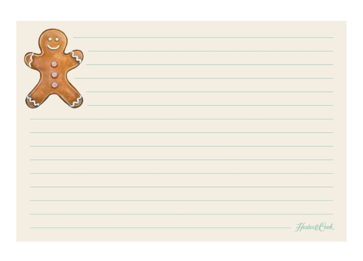 Gingerbread Man Recipe Cards
