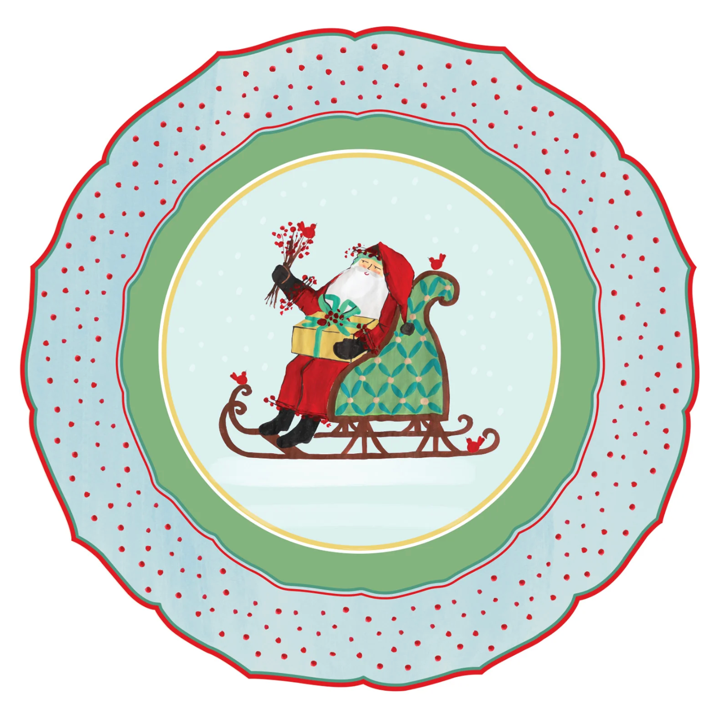 Die Cut Old St. Nick Sleigh Placemat