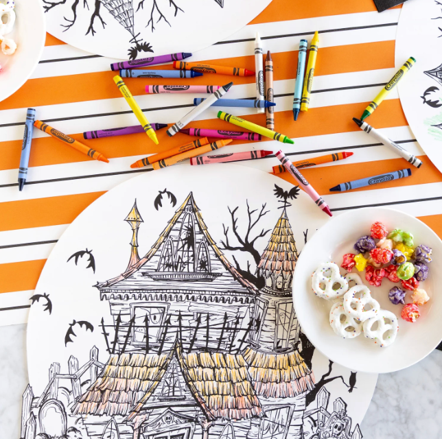 Die Cut Coloring Haunted House Placemat - 12 Sheets