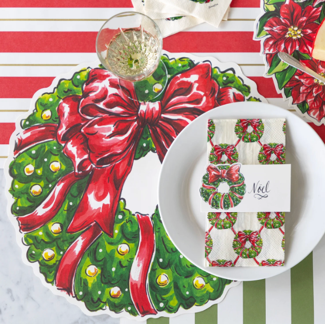 Holiday Wreath Die Cut Placemat
