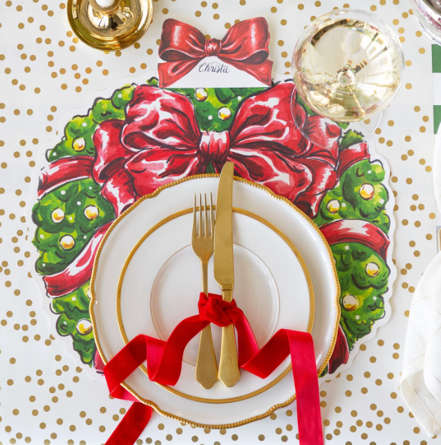 Holiday Wreath Die Cut Placemat