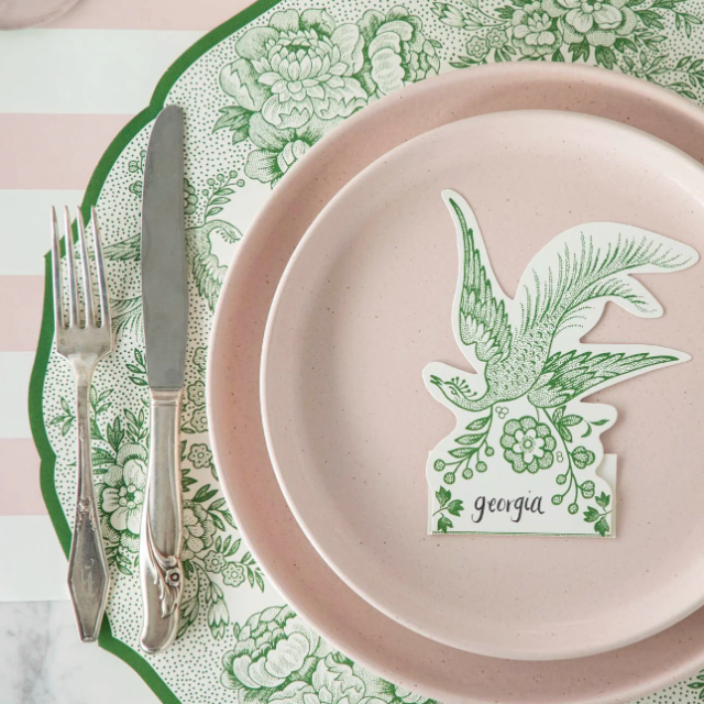 Die-Cut Green Asiatic Pheasants Placemats
