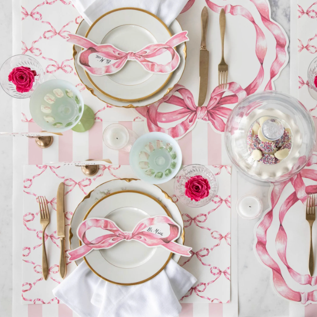 Pink Bow Lattice Placemat