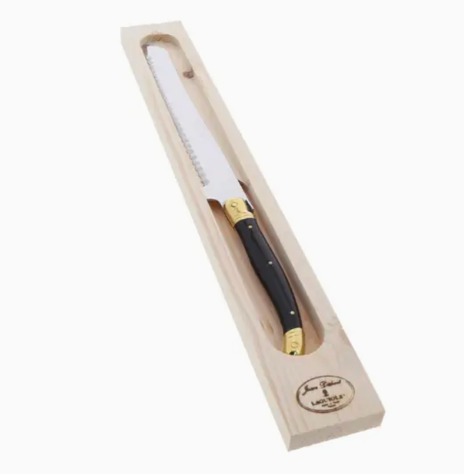 Jean Dubost Bread Knife in Black and Brass