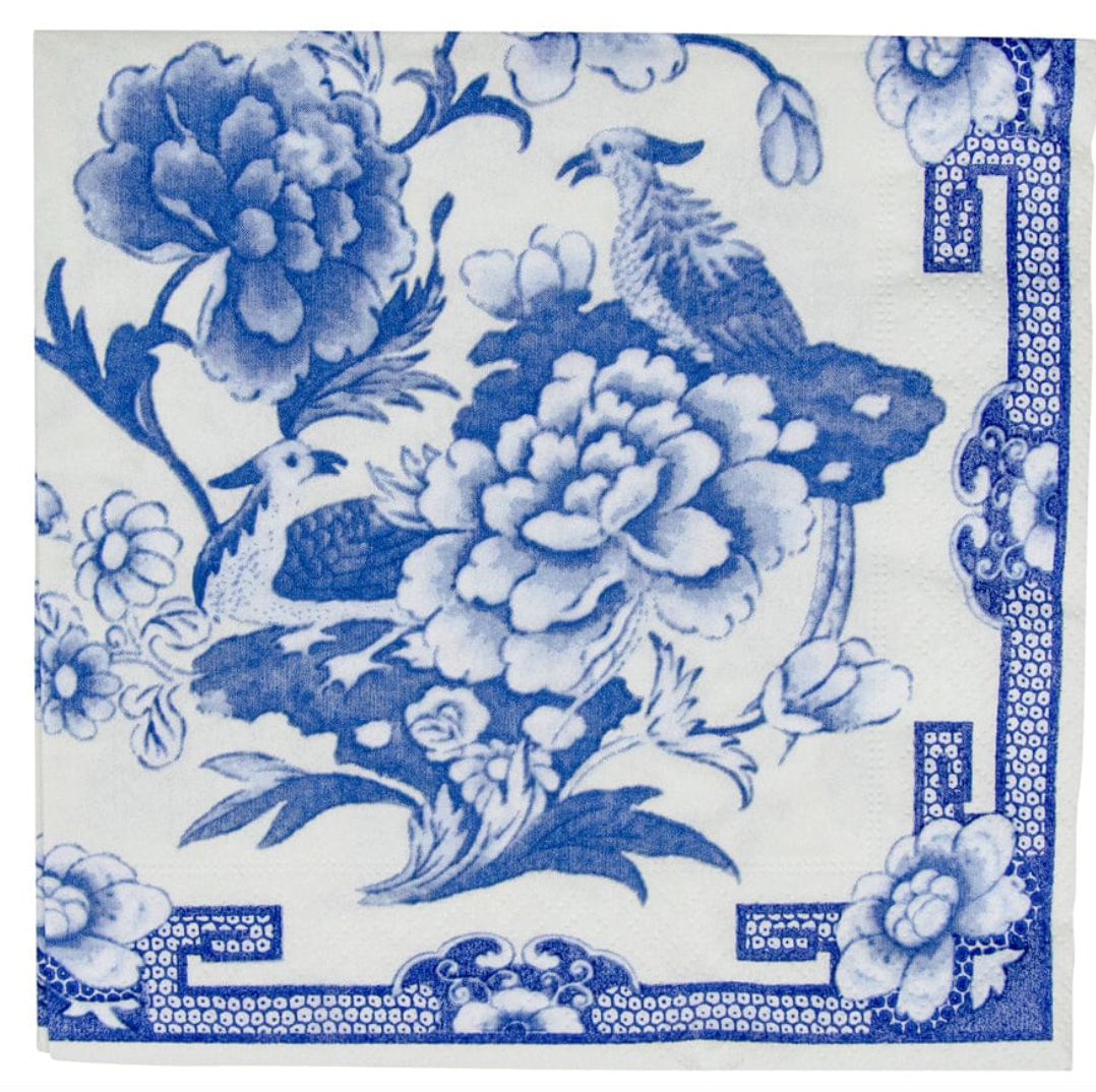 Luncheon Napkins : Blue & White