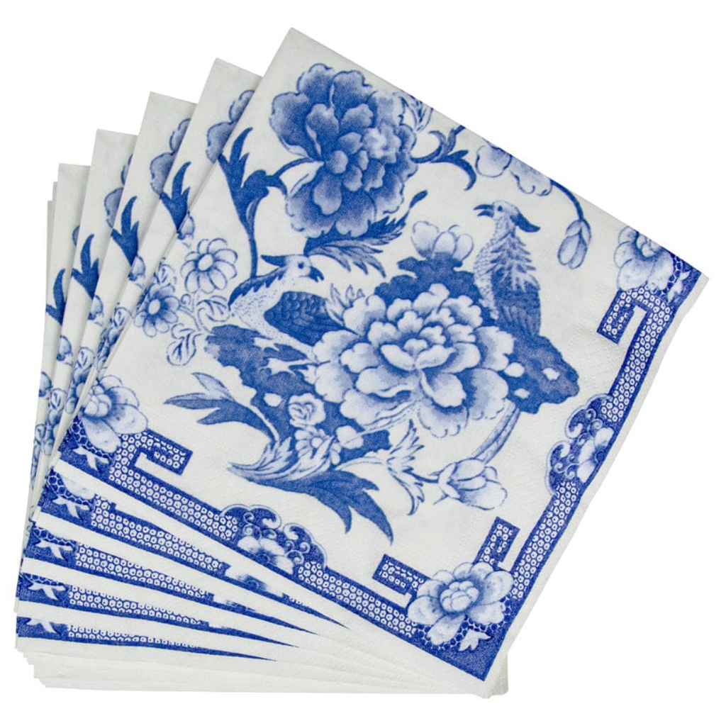Luncheon Napkins : Blue & White