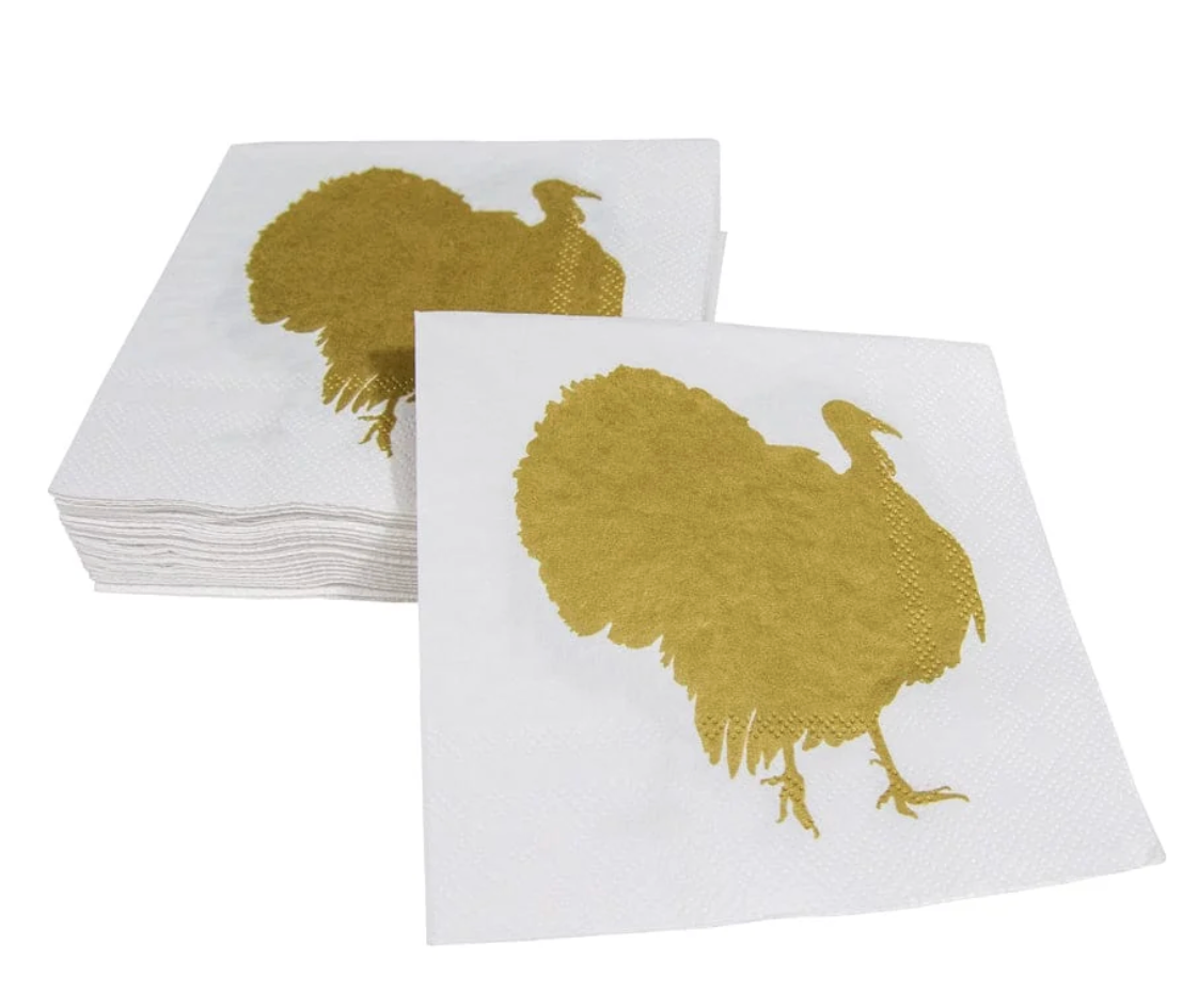 Cocktail Napkins : Turkey Fan Paper LInen