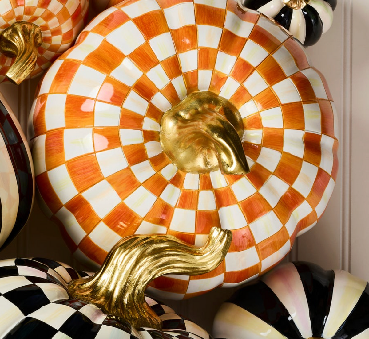 Orange Check Medium Pumpkin