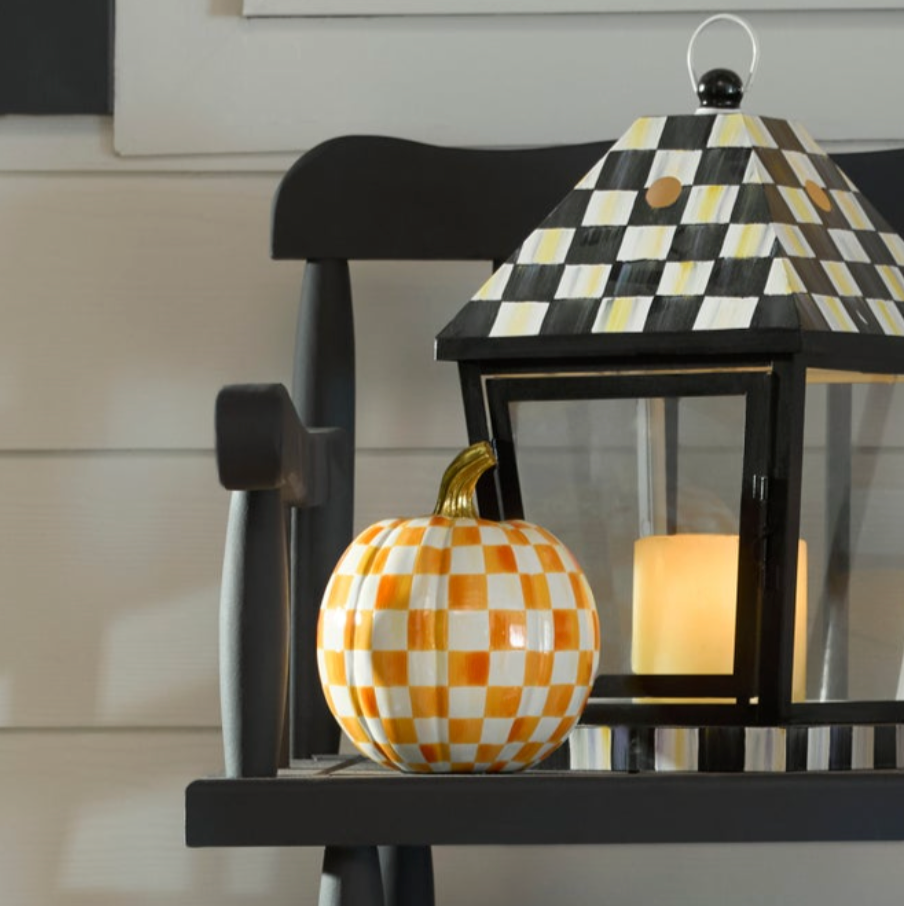 Orange Check Small Pumpkin