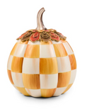 Harvest Glow Amber Check Pumpkin