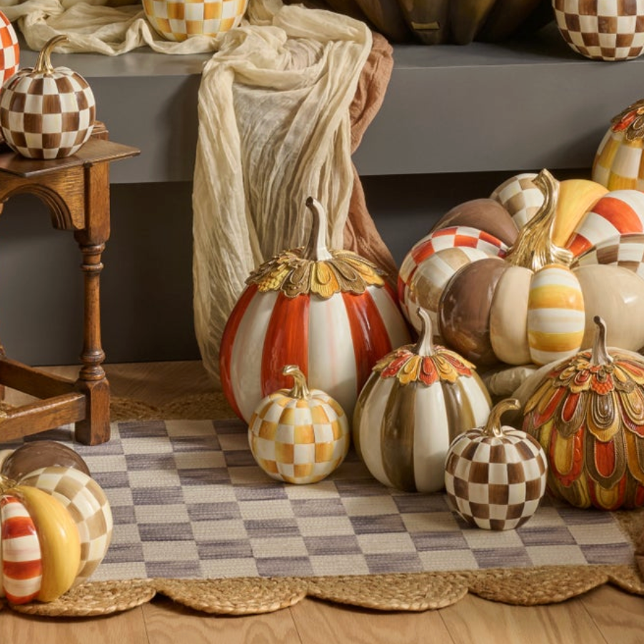 Harvest Glow Paprika Stripe Pumpkin