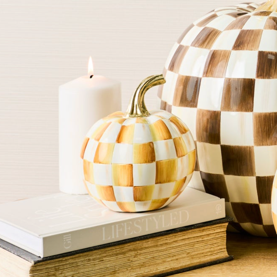Amber Check Mini Pumpkin