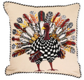Checked Turkey Throw Pillow