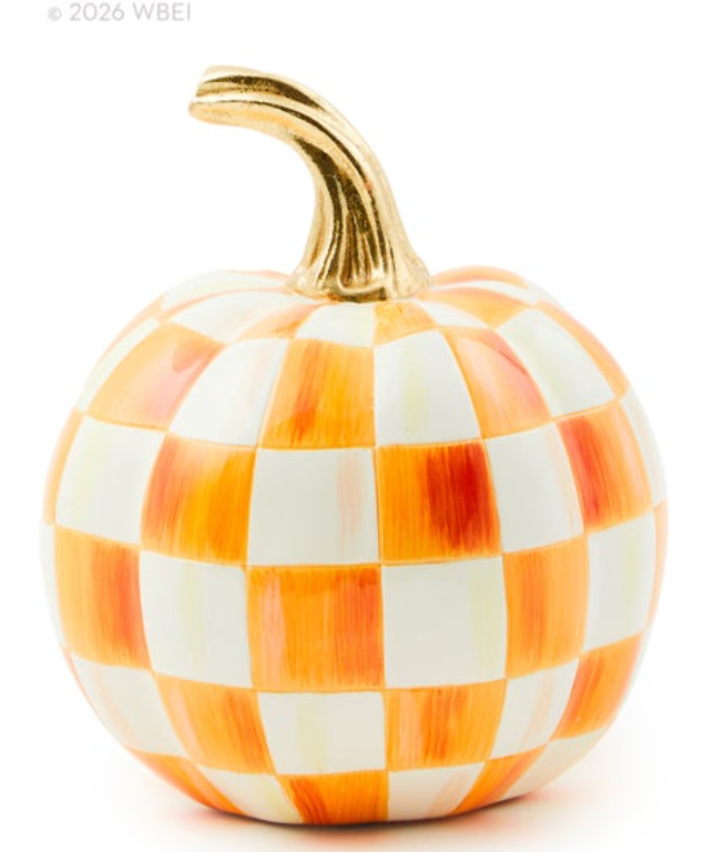 Orange Check Mini Pumpkin