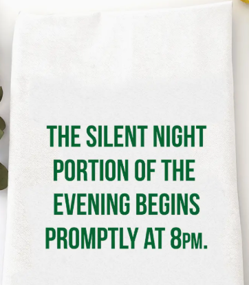 Silent Night Portion Begins Tea Towel
